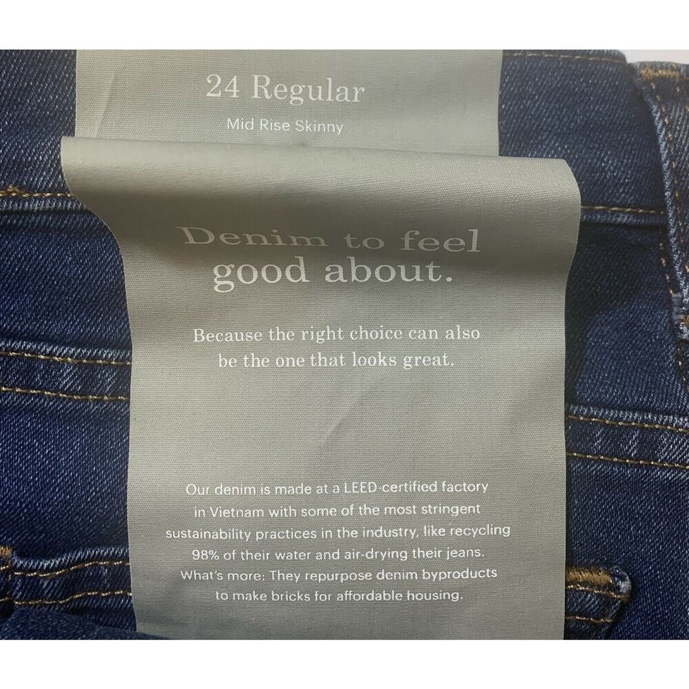 Everlane  Jeans Size 24 Blue Mid Rise Skinny Cotton Stretch Denim NWT Women's - Picture 8 of 8
